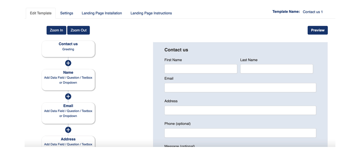 EzzyCRM Landing Page